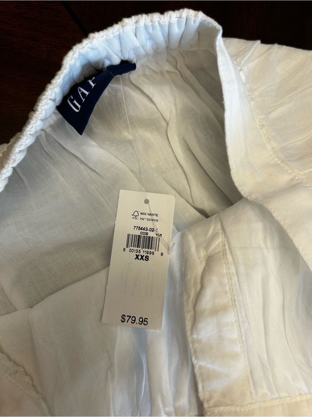 GAP White Button-Front Maxi Skirt with Lace Panels - Picture 3 of 7